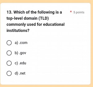 Which of the following is a top-level domain (TLD) commonly use... | Filo