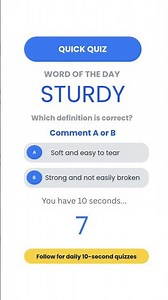 10-Second Word of the Day #19 | What Does "STURDY" Mean?
