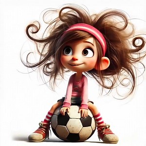 10 Whimsical Soccer Girl Clipart - Fun Sports JPG Images 300 DPI for Personal and Commercial Use - Etsy