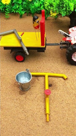 Mini Diy motor water pump with tractor science project #diywaterpump