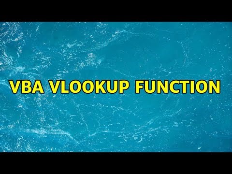 VBA Vlookup function