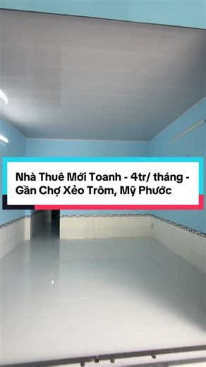 Nhà Thuê Mới Toanh - 4tr/ tháng Gần Chợ Xẻo Trôm