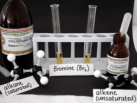 Saturated and unsaturated hydrocarbons: reaction with bromine