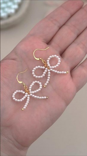 Cute Pearl Bow Earrings Tutorial | Easy Wire Wrap Jewelry Making for Beginners!