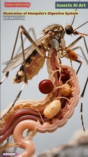 Illustration of Mosquito's Digestive System Animation | Insects AI Art | 14
