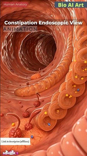 Constipation Endoscopic View Animation | | Digestive System | Human Anatomy | Bio AI Art | 02