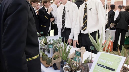 There was a buzz at lunch yesterday with our Year 9 Business students running stalls as part of the $20 Boss Challenge. After six weeks of preparation, 15 groups sold handmade products from plants, to honey, to keyrings - with profits being donated to MND Australia. | Wesley College Perth