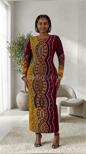 African Print Bodycon Maxi Dress | Ankara Dashiki Fashion Look | Elegant Tribal Print Outfit Ideas