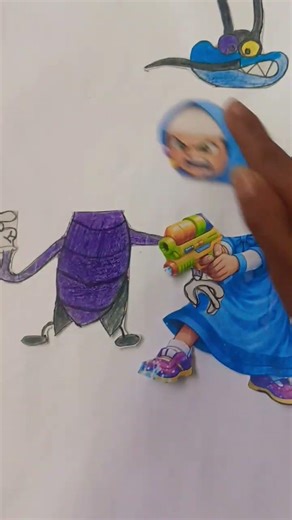 blue aggressive masha 🤢 and little cute cockroach 2 #usa#art#brazil#shorts