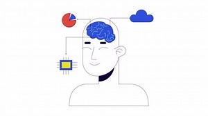 AI Data Analytics Line 2D Animation