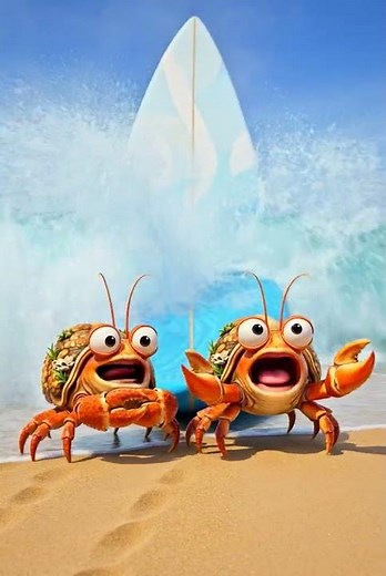 The Giant Surfboard Crab and Craby #animation #cartoon #nemo #disney