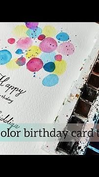 watercolor birthday card tutorial 🎨🖌️
