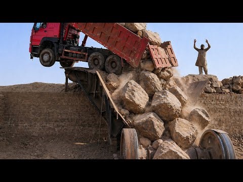 BIG ROCK 🪨 Crusher Machine - FULL Powerfull Process A Giant in Action-Big Rock Crushing#asmrvideo