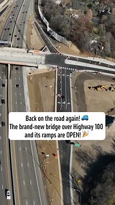 The new bridge over Highway 100 and its ramps are officially OPEN! 🚗🎉 This major milestone in the Vernon Avenue & Highway 100 Interchange project will improve safety and traffic flow through the area. We’re excited to have you back on the road again with a tight diamond interchange and bridge space that includes: - 10-foot-wide sidewalks and ADA-compliant pedestrian ramps - Pedestrian refuge islands - New dual left-turn lanes in both east and west directions - New traffic signals with ADA-comp