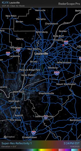 Oh my goodness. It looks like a UPS plane that was flying from Louisville to Honolulu has crashed on takeoff. It was filled with fuel for the long flight, and you can see the aftermath of the explosion very clearly on the Louisville radar. I don’t have much to add, and can only pray for all impacted, and all first responders. | Meteorologist Nick Mikulas