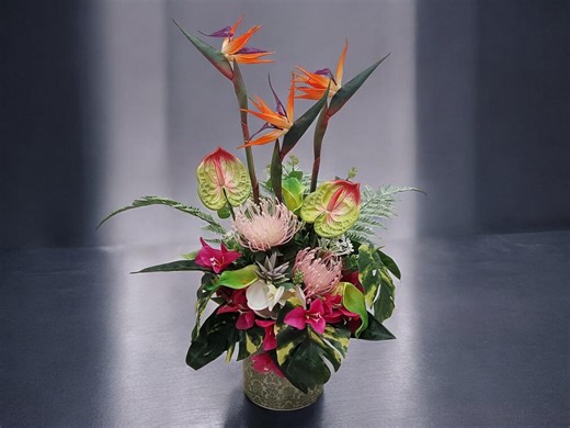 Exotic Artificial Flower Arrangement: Protea, Flamingo Flower Centerpiece - Etsy