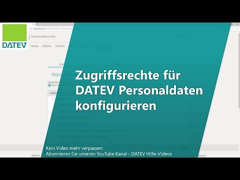 Zugriffsrechte für DATEV Personaldaten konfigurieren