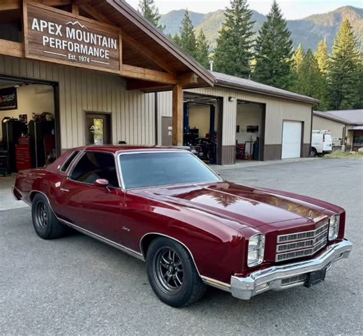 77 Racing Official on Instagram: "The ’77 Monte officially rolled out of the bay 🔧✨ We went for a clean, high-definition look that respects those classic long Monte Carlo lines. She looks elegant, but don’t let the paint fool you—there are serious modern upgrades beneath the surface. Under that long hood sits a built 454 Big Block Chevy, tuned to put down a solid 525 hp. It’s the perfect balance of street manners and strip-tearing torque. Time to hit the road and stretch its legs. 🍷💨 #77Racin