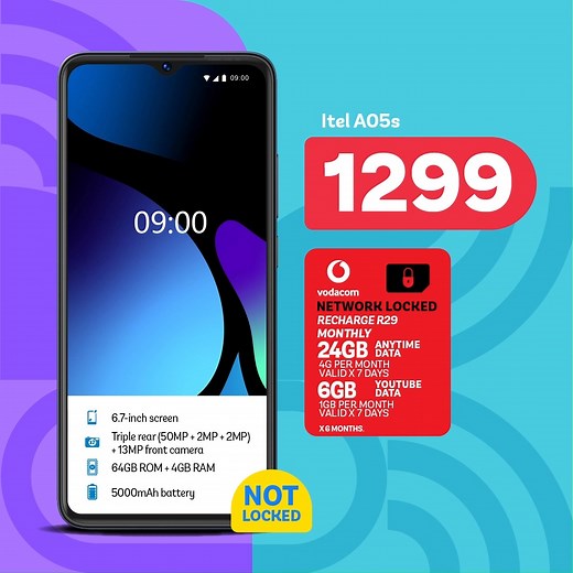 This month our Vodacom deals are just too hot to handle!🤩🔥 *Itel 2163D, 159 *Itel V52, 699 *Itel A05s, 1299 View more Vodacom deals here: https://bit.ly/3w0N7yk #LifesBetterWithPEP | PEP