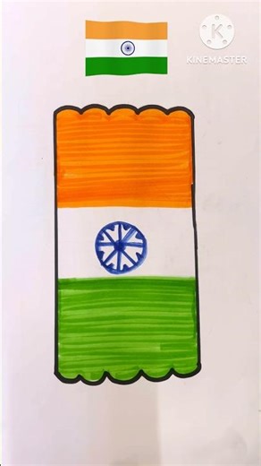 How to draw India flag 🇮🇳 #indianflag #howtodrawindianflag #indiaflagdrawing #shortvideo
