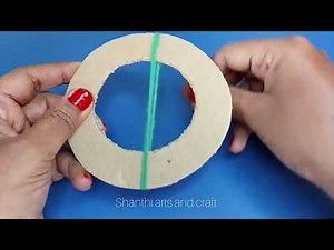 Easy Woolen Flower Wall Hanging Using Cardboard | Woolen Thread Craft For Beginners