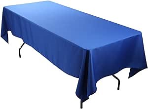 Amazon.com: E-TEX Rectangle Tablecloth - 60 x 126 Inch - Royal Blue Rectangular Table Cloth for 8 Foot Table in Washable Polyester : Home & Kitchen