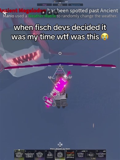 this quest had me STRUGGLING enough and then a meg had to spawn fisch devs explain yourselves 😭 #fisch #fischroblox #roblox #gamingontiktok #fyp