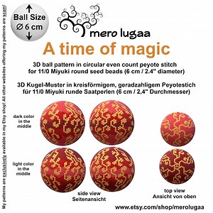 A Time of Magic Peyote Ball / Even Count Circular Peyote / Tutorial / Instruction / Christmas Ornament / Christmas Ball - Etsy