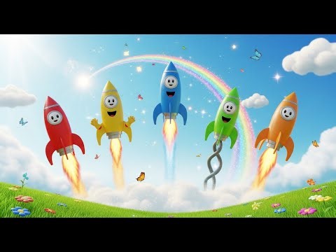 Five Little Toy Rockets Blast Blast Blast | Space Counting Song & Nursery Rhymes