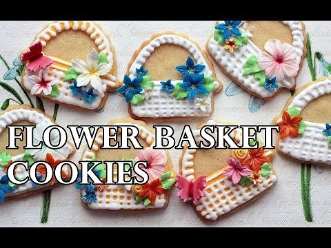 How To Decorate Easter Flower Basket Cookies Tutorial | INTHEKITCHENWITHELISA