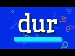 How to say "dur"! (High Quality Voices)