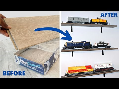 Easy DIY Shelves with Plank Flooring | Custom Lionel Train Display