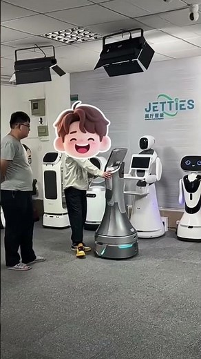 Intelligent welcome robot interacting with customers #amazingthingtechnology #amazingmachinery