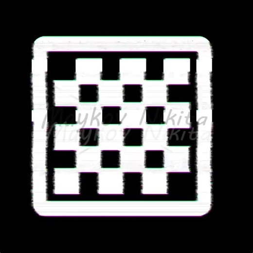 Icon chess board is distorted. Glitch. Noise, chromatic aberration, geometric distortion. Transpa...