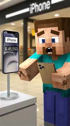 Minecraft Steve buying a phone #minecraft #beststeve