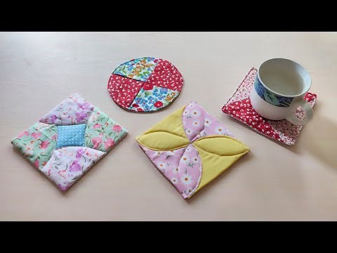 3 Ideas Coaster From Round Scrap Fabric | Christmas Gift Idea | Sewing Idea