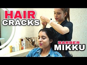 HAIR-CRACKING Head massage, Neck, hand, back massage by MIKKU THE LADY INDIAN BARBER 💈ASMR💈