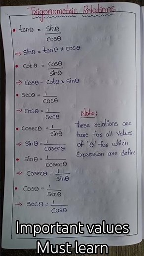 6 Trigonometric Relations in One Shot 🔥 | Learn Trigonometry Easily | Maths Short