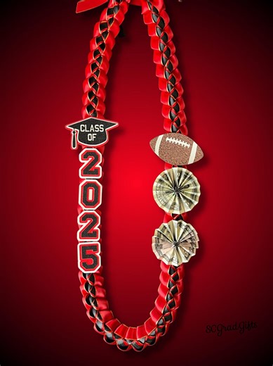 Custom Football Graduation Lei – Personalized Name & Jersey Number Ribbon Lei | Class of 2026 Senior Athlete Gift (money Not Included) - Etsy