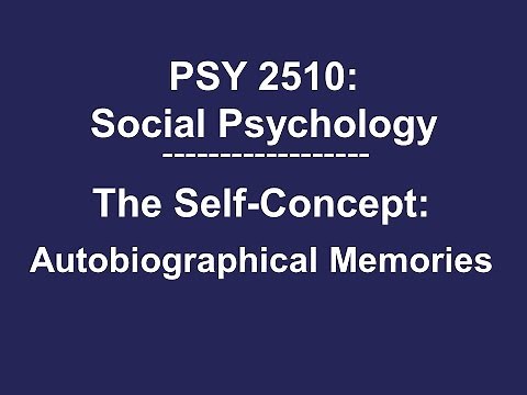 PSY 2510 Social Psychology: Autobiographical Memories Influence the Self-Concept