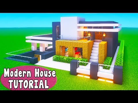 Minecraft Tutorial: How To Make A Modern Mansion With a Pool House "2020 Tutorial"