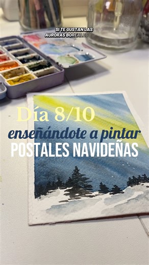 Tutorial aurora boreal #watercolorbeginner #acuarelaparaprincipiantes #watercolortutorial #arttips