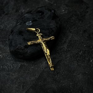 Handmade Crucifix Gold Cross Necklace, Religious 14K Real Gold Pendant, Christmas Jewelry Chrisitan Neklace, Catholic Gift Jesus Necklace - Etsy