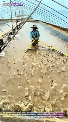 Thrilling Aquatic Harvest: Watch Thousands of Shrimp Leap from the Water in an Explosive Catch! 🦐🌊