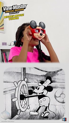 View-Master Mickey Mouse Deluxe Set showing Disney's 100-year magic! 🐭 🏰 Relive Mickey's journey in 3D. Perfect for every Disney lover. Shop now at @Amazon | Basic Fun Toys