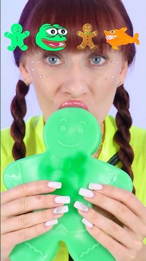 ASMR Giant Jelly Ginger Man, Gummy Fish Candy #mukbang