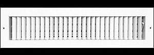 24" X 4" Adjustable AIR Supply Diffuser - HVAC Vent Cover Sidewall or Ceiling - Grille Register - High Airflow - White [Outer Dimensions: 25.75" w X 5.75" h]