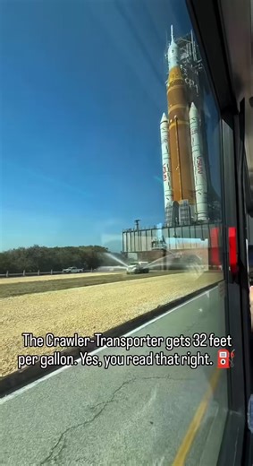 The crawler-transporter might be equally as impressive as the rocket itself. Each track pad is 2,000 lbs and it gets 32 feet per gallon of diesel. Incredible piece of equipment.