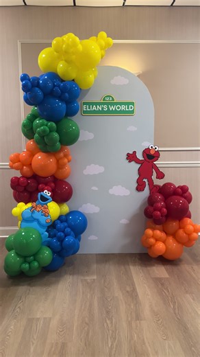Elmo’s world balloon decor 😍 #elmosworld #firstbirthday #balloondecor #fyp #kidsbirthdayparty