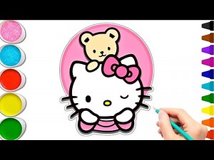 How to Draw Cute Hello Kitty with Teddy Bear 🧸✨ | Easy & Satisfying Drawing for Kids